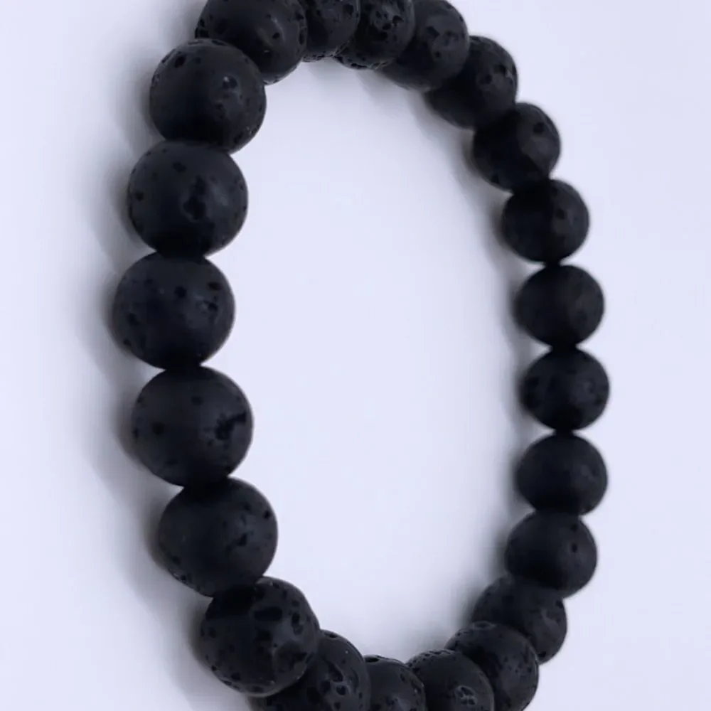 Wool + Pepper Co. Mens Lava Rocks Black Bracelet
